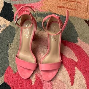 Steve Madden Chic Pink Heeled Suede Sandals